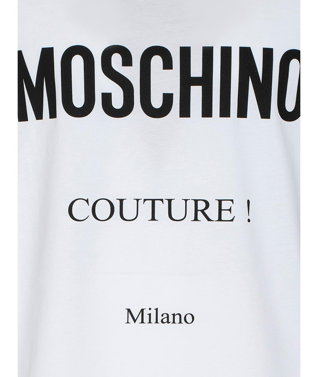 MOSCHINO Белая хлопковая футболка, фото 4