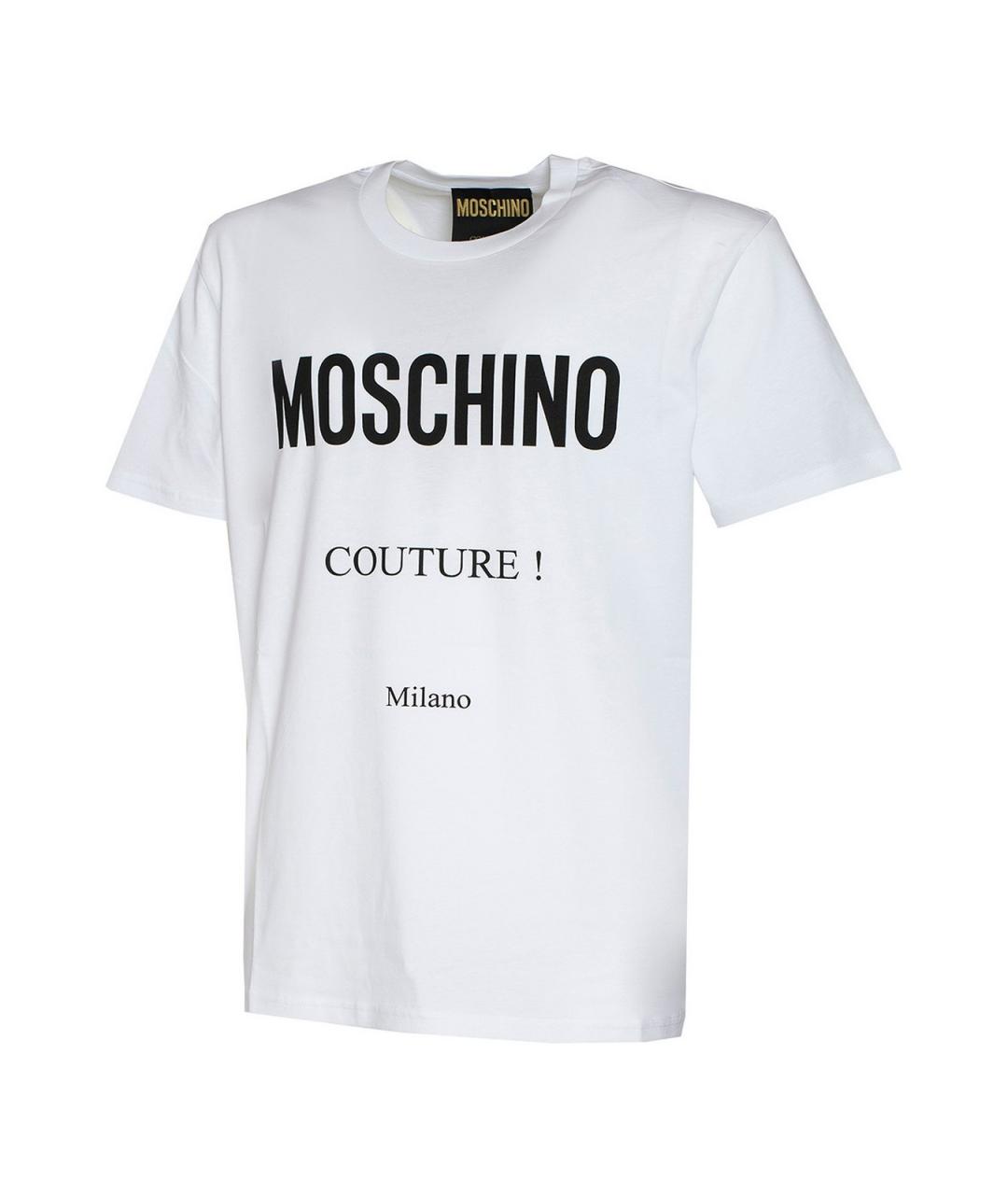 MOSCHINO Белая хлопковая футболка, фото 3