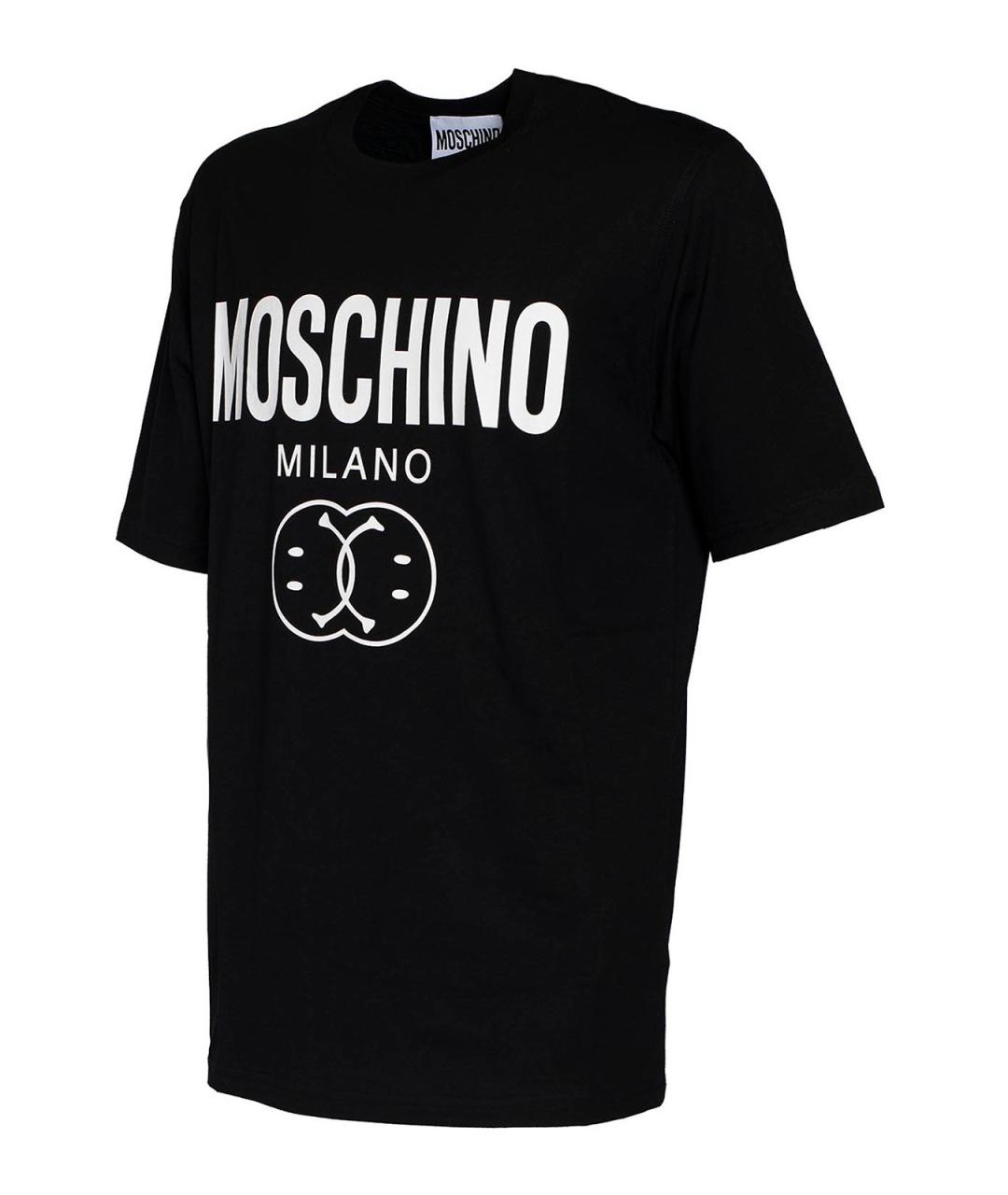 MOSCHINO Черная хлопковая футболка, фото 3