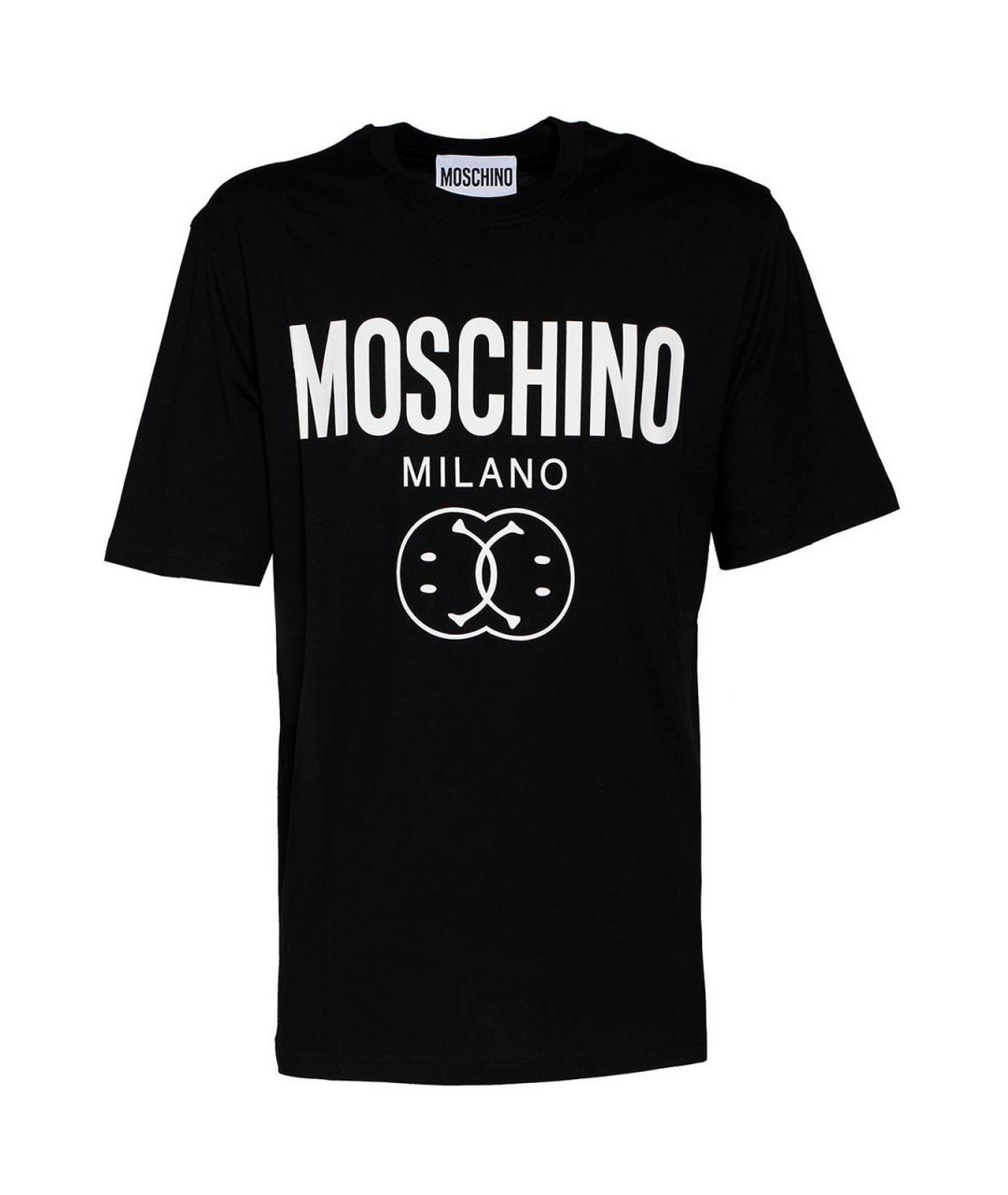MOSCHINO Черная хлопковая футболка, фото 1