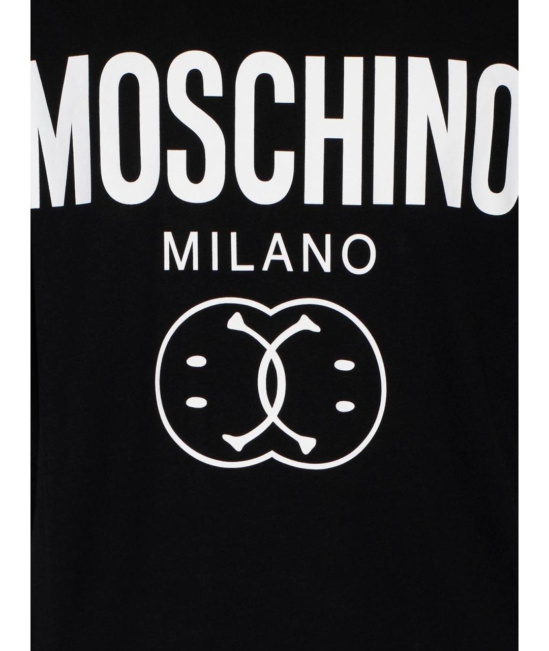 MOSCHINO Черная хлопковая футболка, фото 4