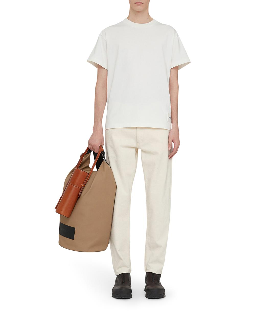 JIL SANDER Белая хлопковая футболка, фото 2