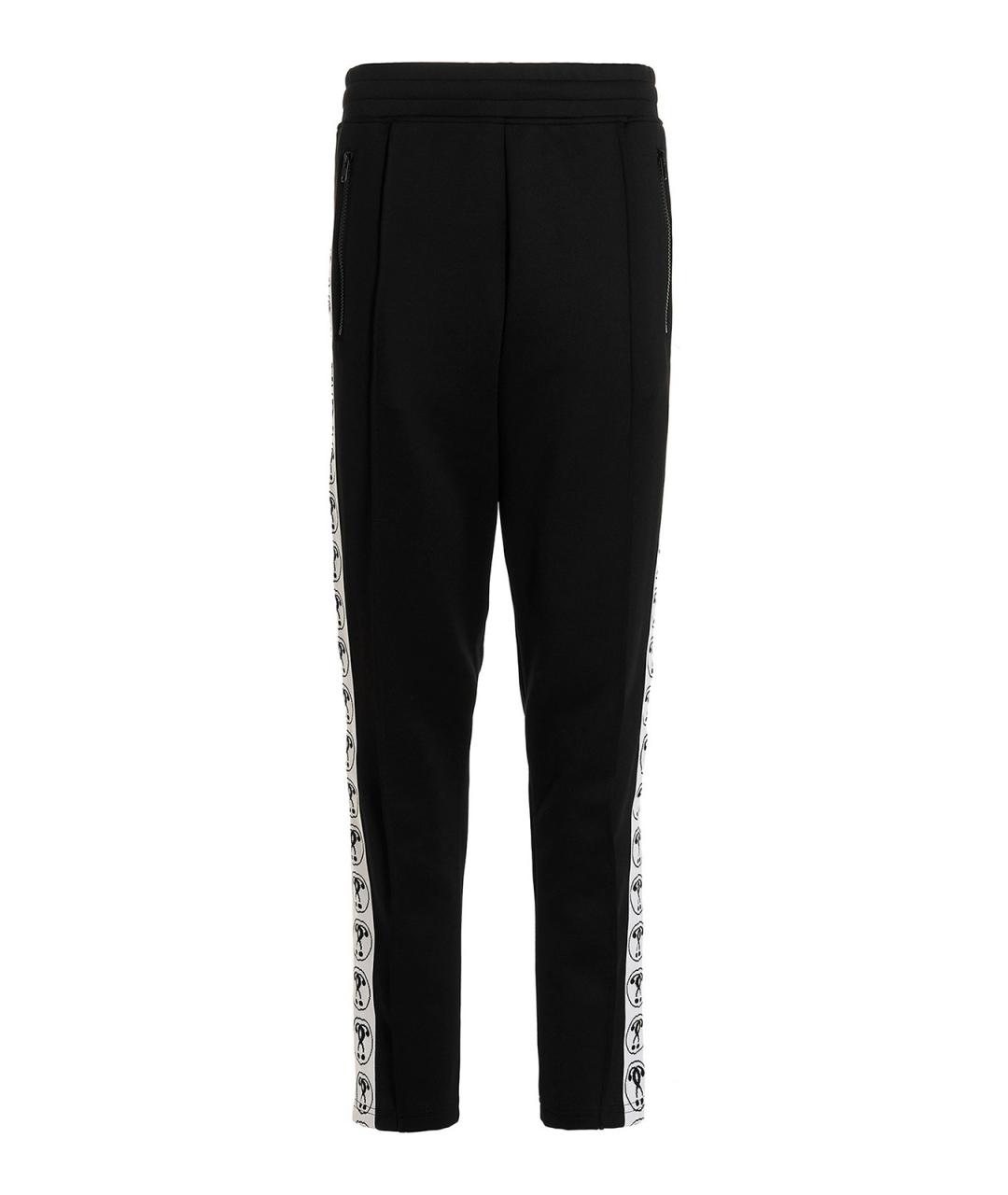 MOSCHINO Черные полиэстеровые повседневные брюки, фото 1