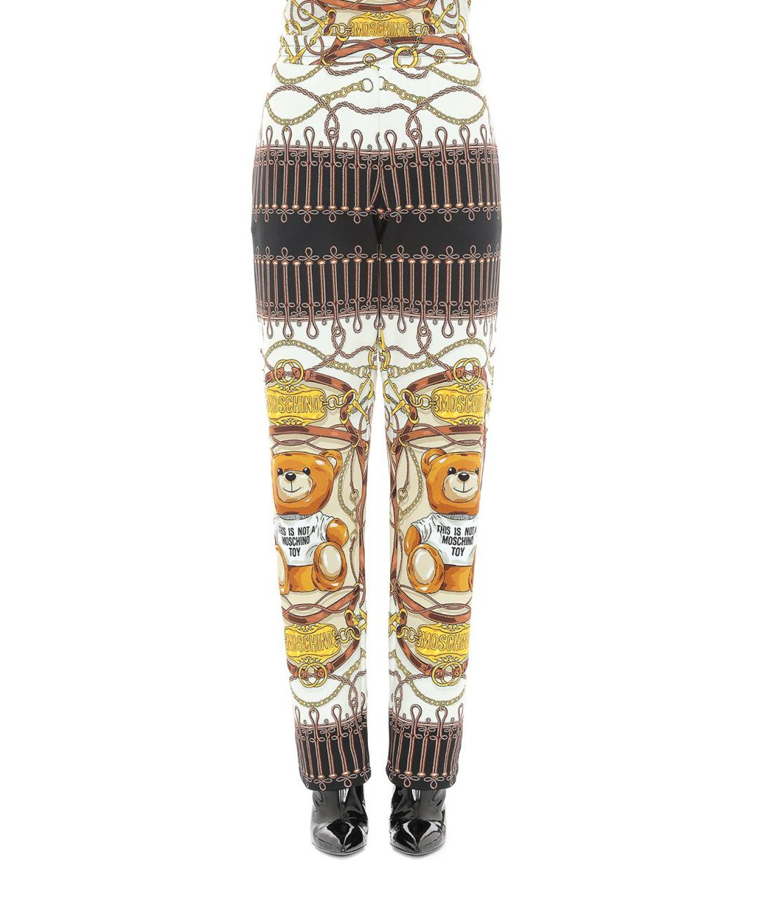 MOSCHINO Мульти хлопковые прямые брюки, фото 2