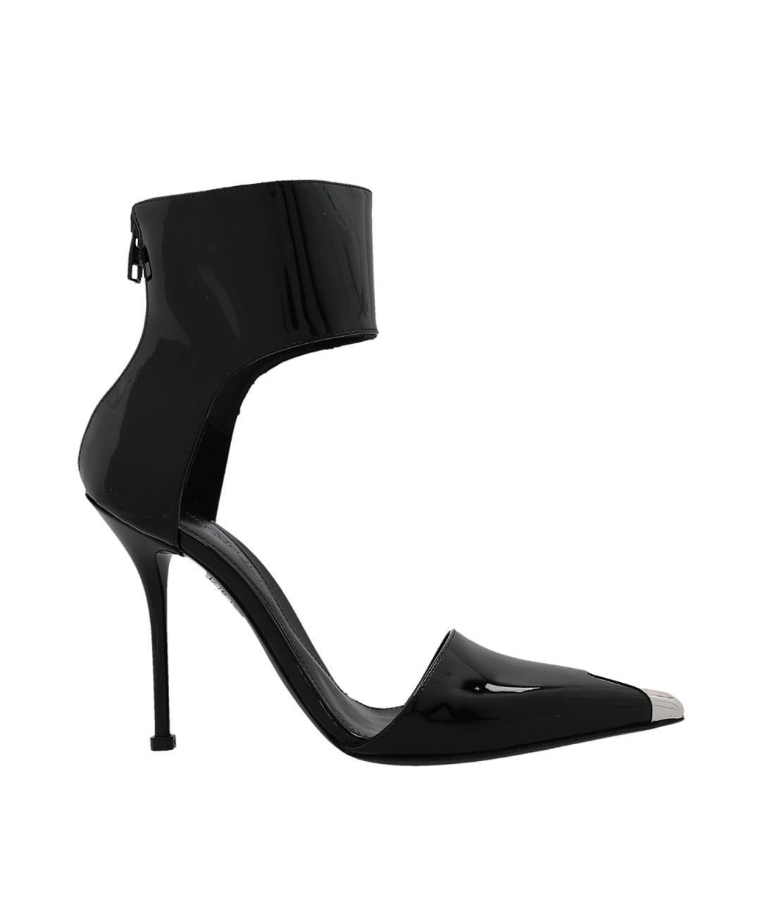 ALEXANDER MCQUEEN Черные кожаные туфли, фото 1