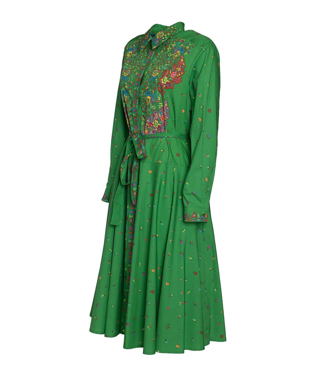 KENZO Зеленое хлопковое повседневное платье, фото 3