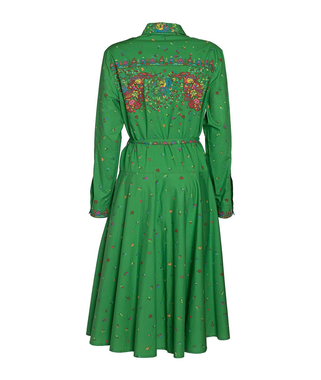KENZO Зеленое хлопковое повседневное платье, фото 2