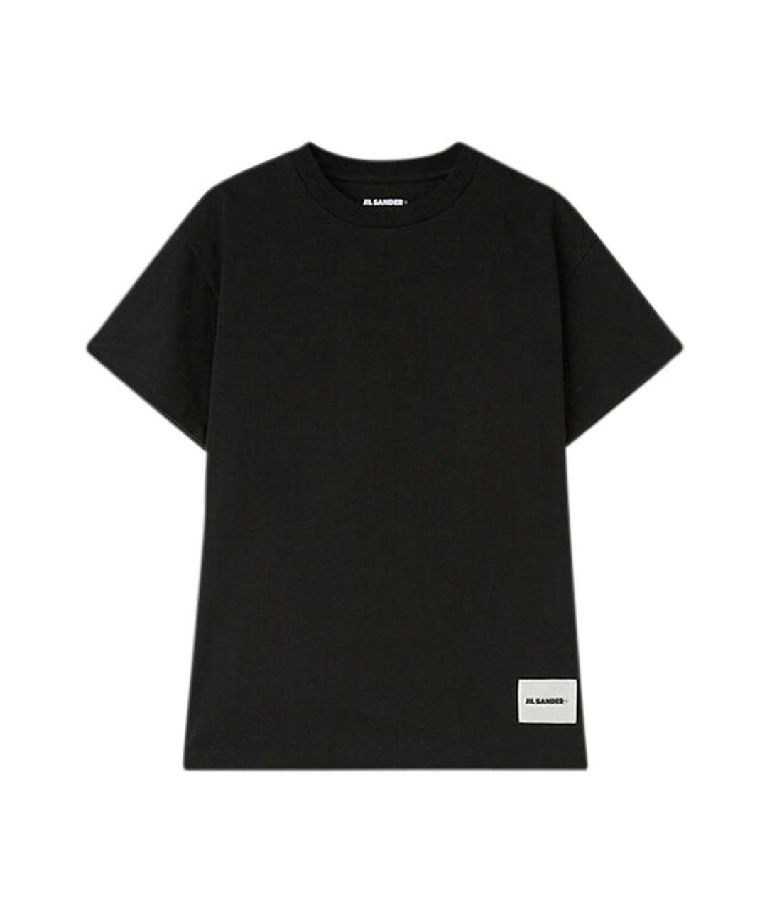 JIL SANDER Черная хлопковая футболка, фото 1