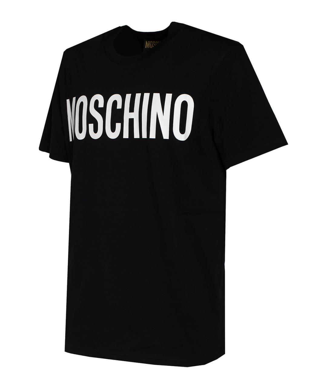 MOSCHINO Черная хлопковая футболка, фото 3