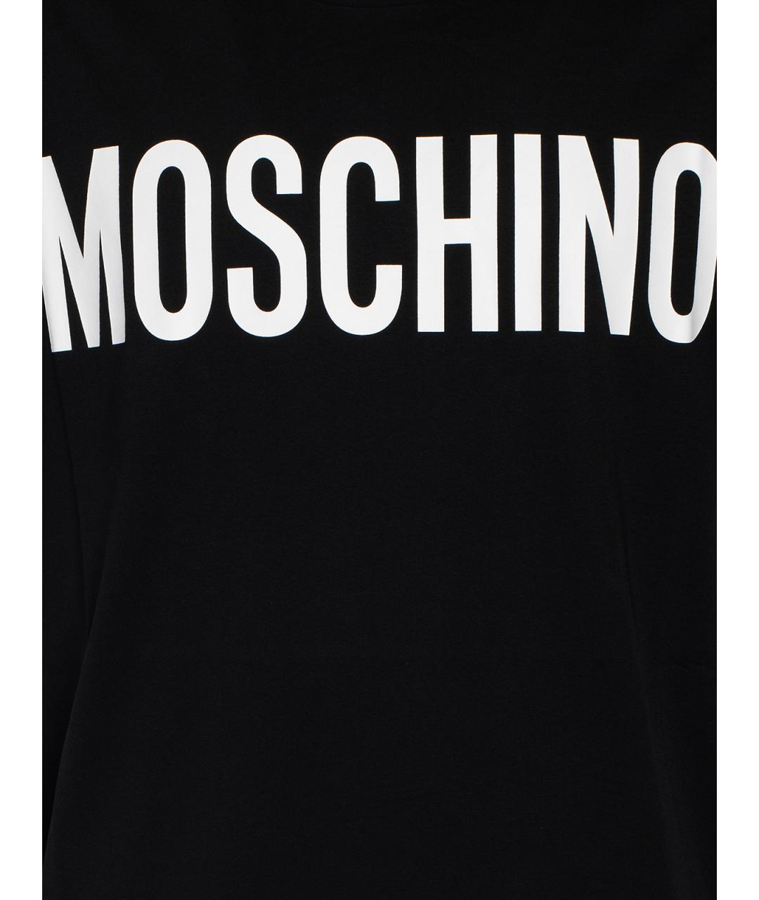 MOSCHINO Черная хлопковая футболка, фото 4
