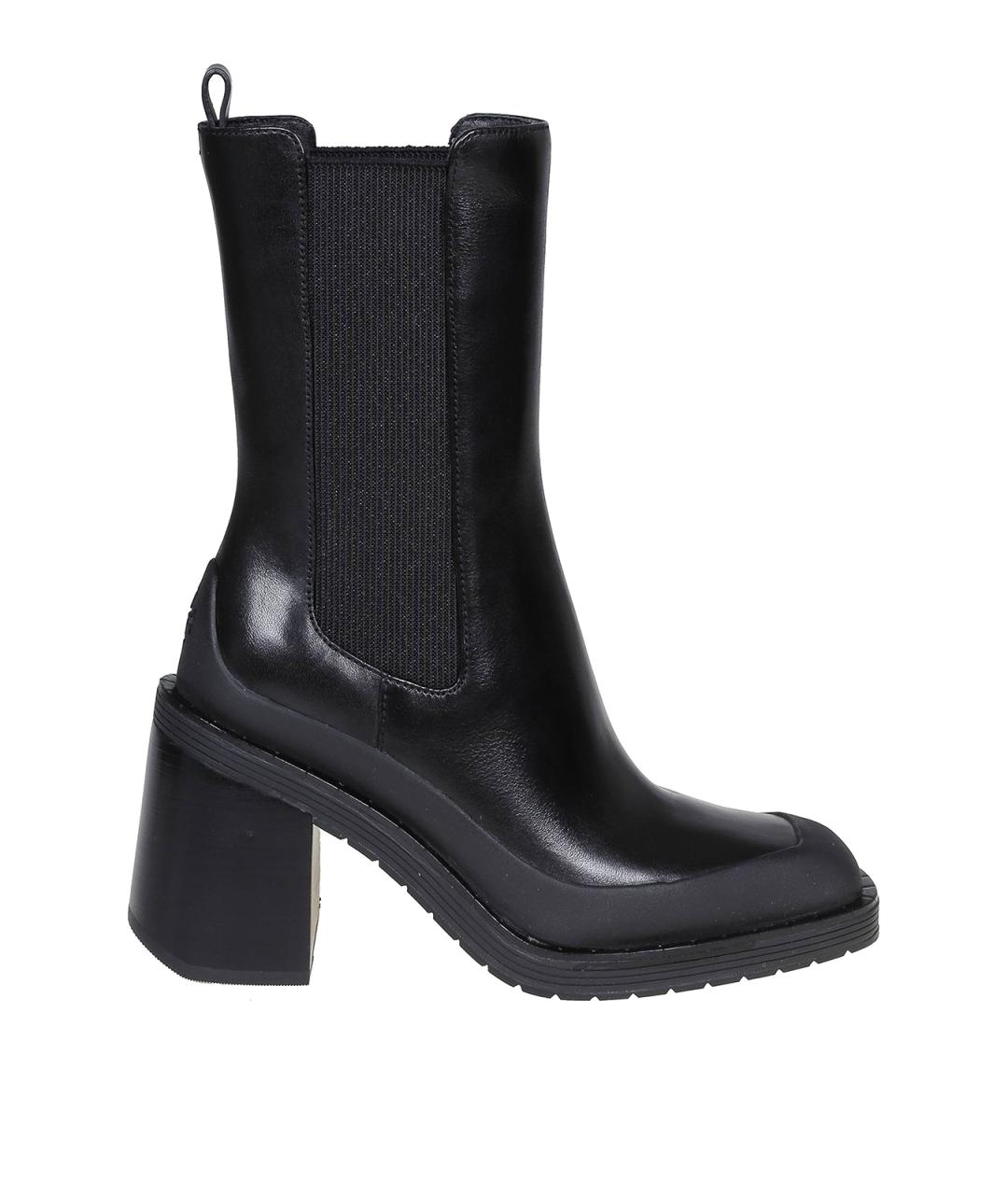TORY BURCH Черные кожаные ботильоны, фото 1