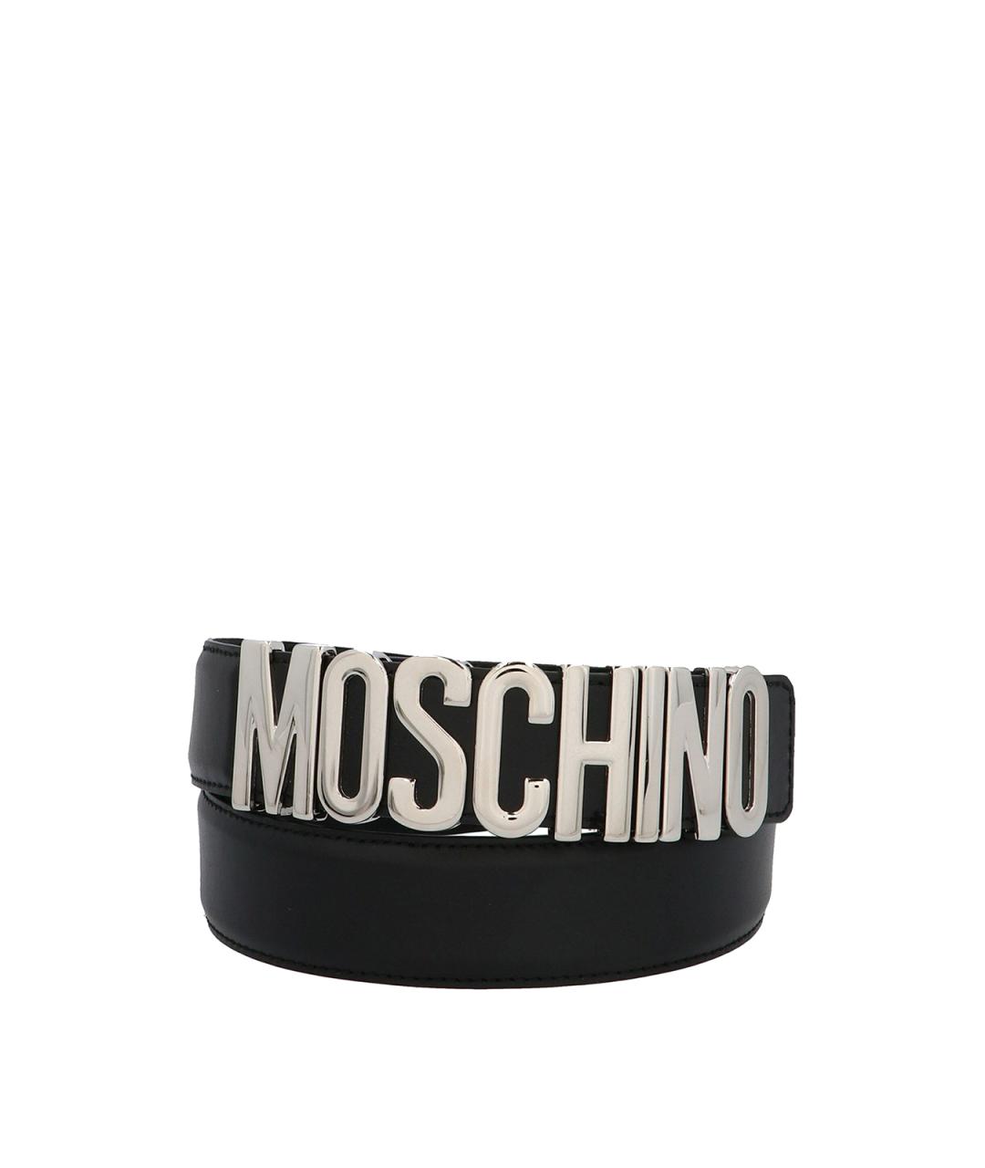MOSCHINO Черный кожаный ремень, фото 1