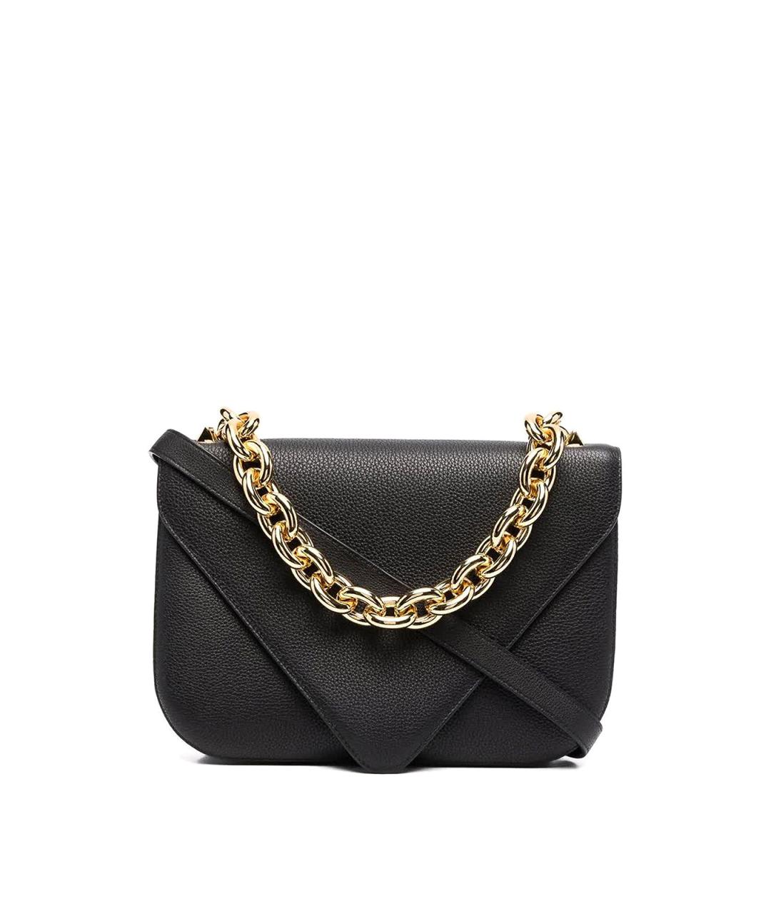 BOTTEGA VENETA Черная кожаная сумка через плечо, фото 1