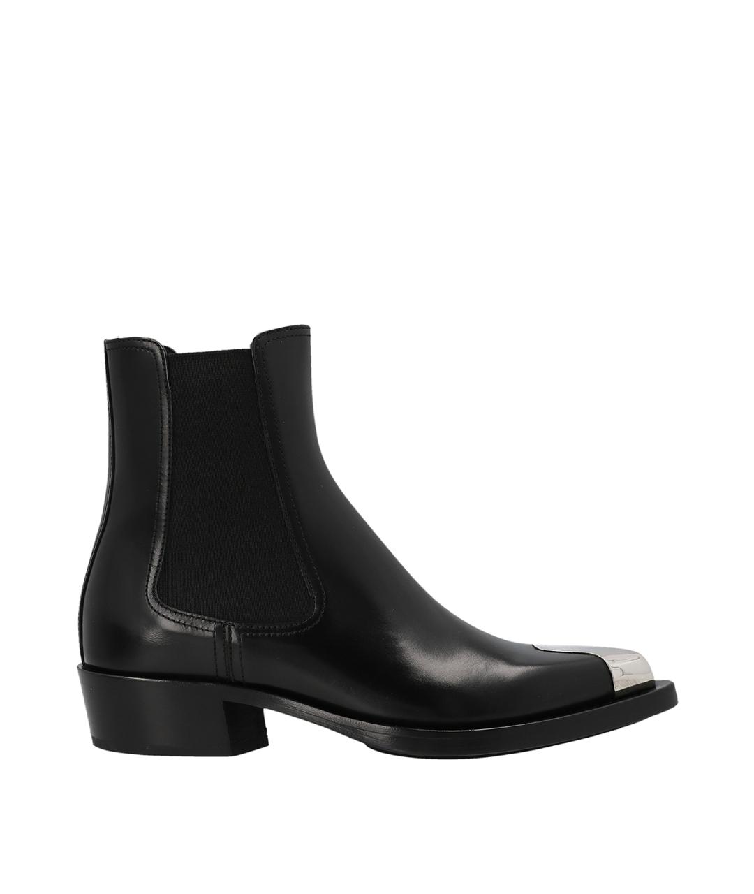 ALEXANDER MCQUEEN Черные кожаные ботильоны, фото 1