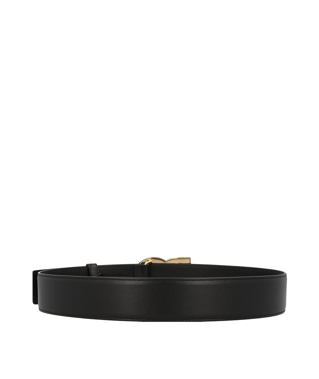 DOLCE&GABBANA Черный кожаный ремень, фото 2