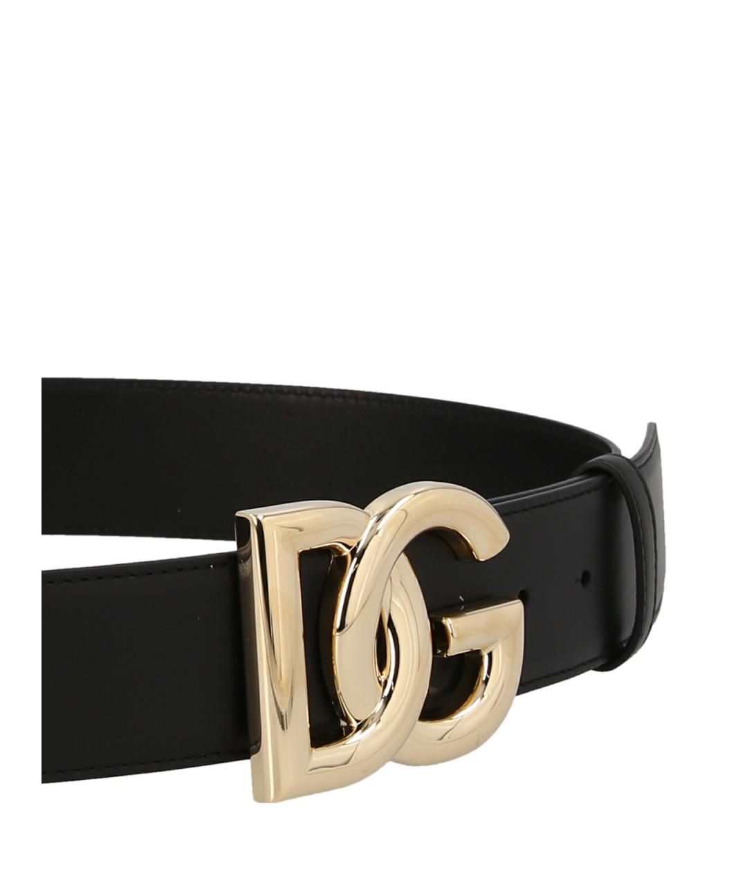DOLCE&GABBANA Черный кожаный ремень, фото 3