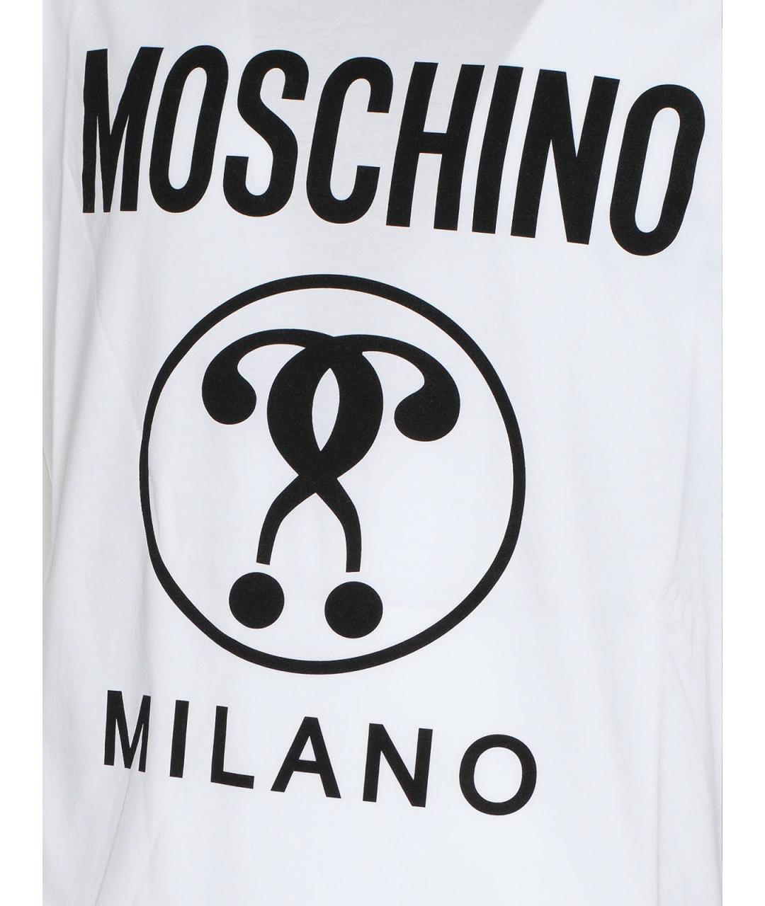 MOSCHINO Белая хлопковая футболка, фото 4