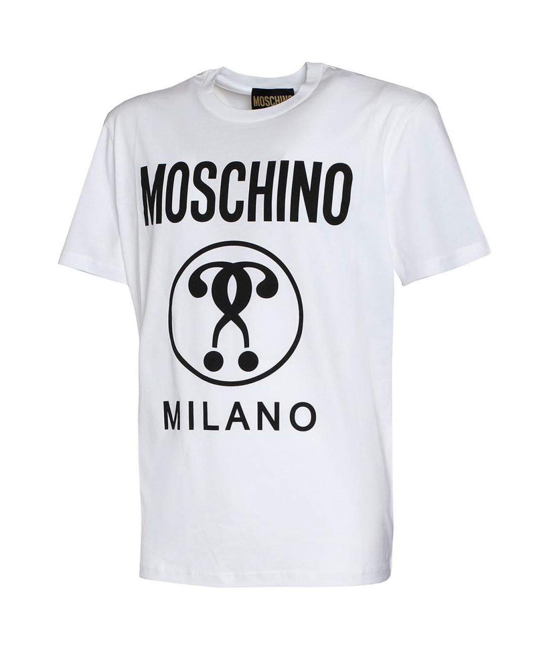 MOSCHINO Белая хлопковая футболка, фото 3
