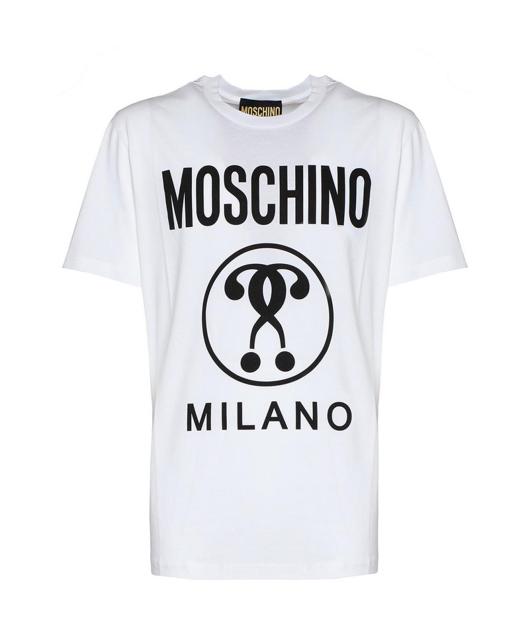 MOSCHINO Белая хлопковая футболка, фото 1