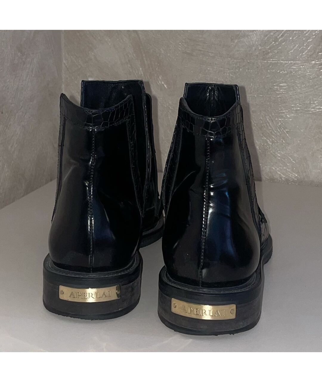 APERLAI Черные кожаные ботинки, фото 4