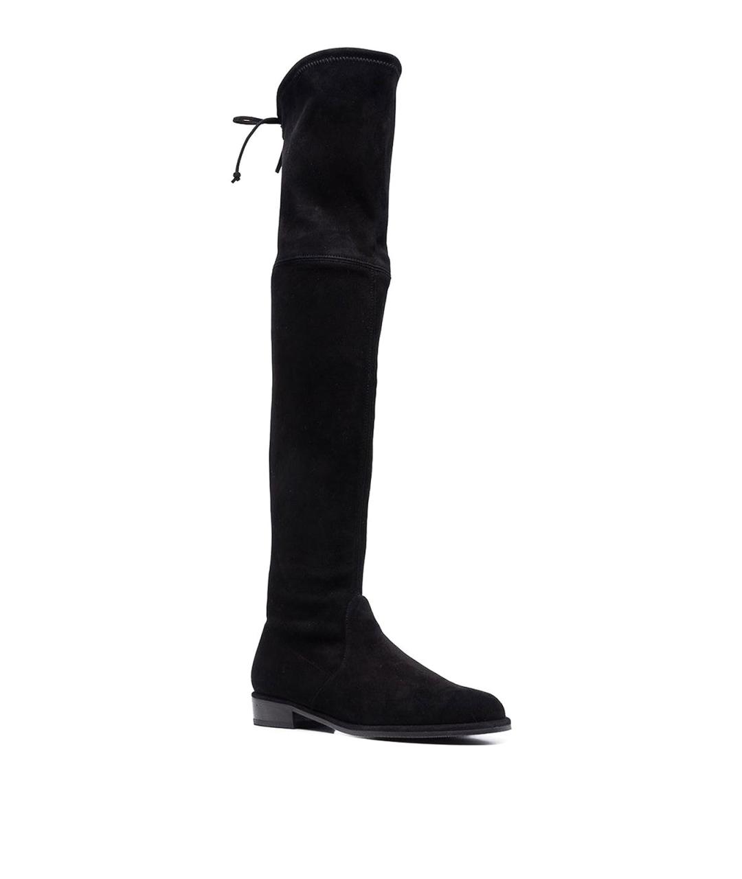STUART WEITZMAN Черные замшевые сапоги, фото 2