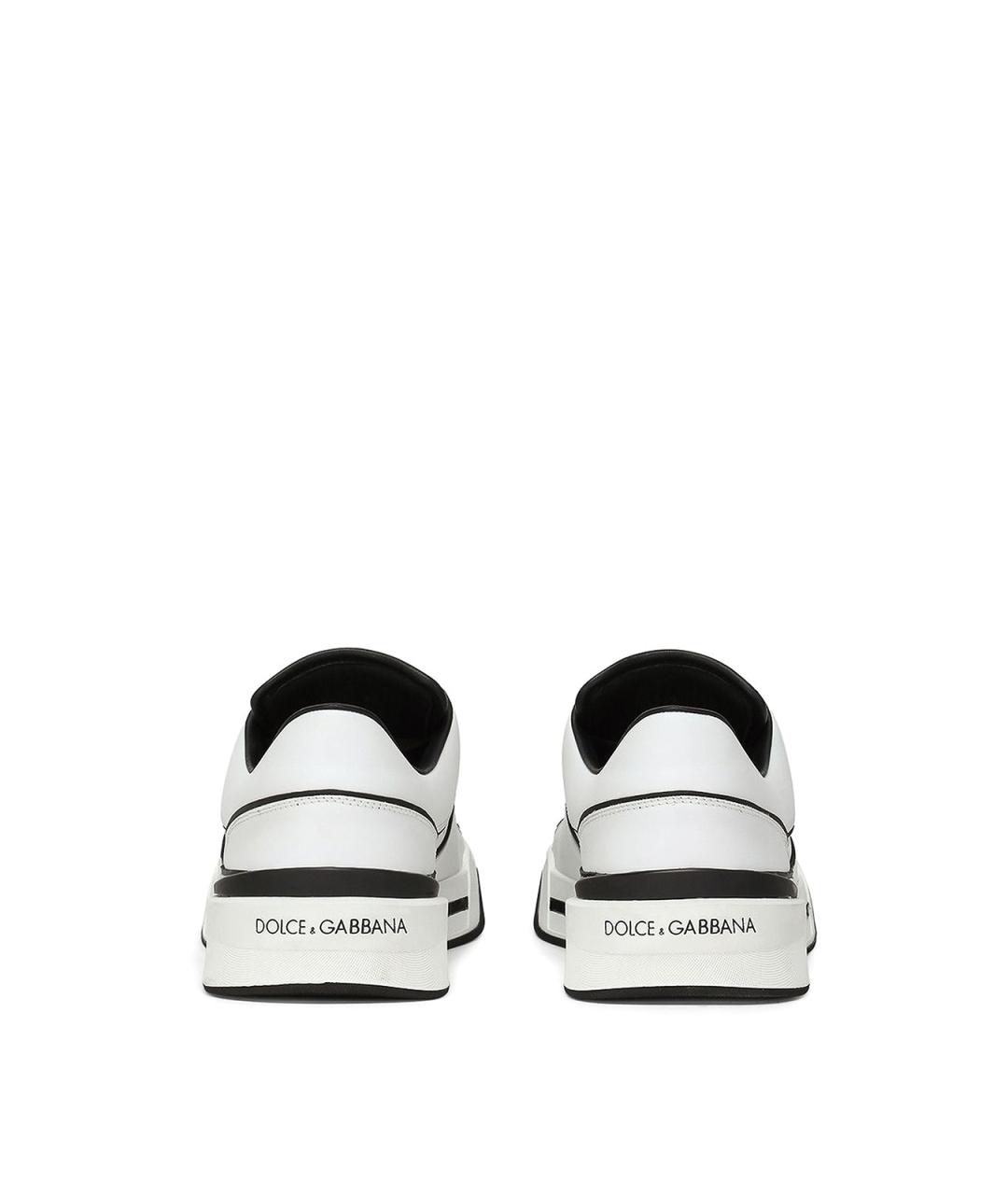 DOLCE&GABBANA Белые кожаные низкие кроссовки / кеды, фото 4