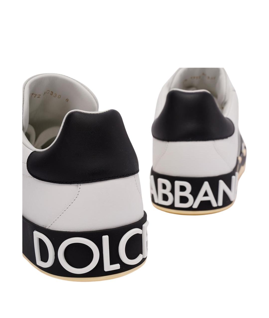 DOLCE&GABBANA Белые кожаные низкие кроссовки / кеды, фото 4
