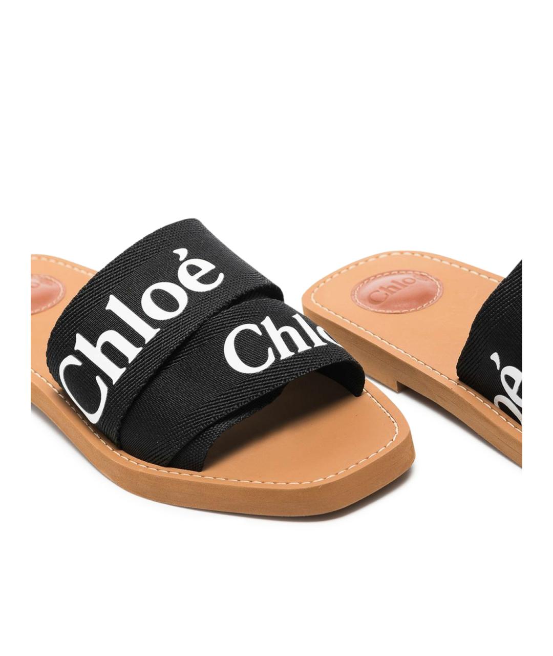 CHLOE Черные текстильные сандалии, фото 3