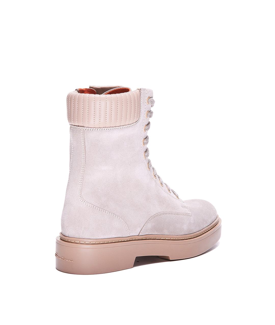 SANTONI Розовые кожаные ботинки, фото 4