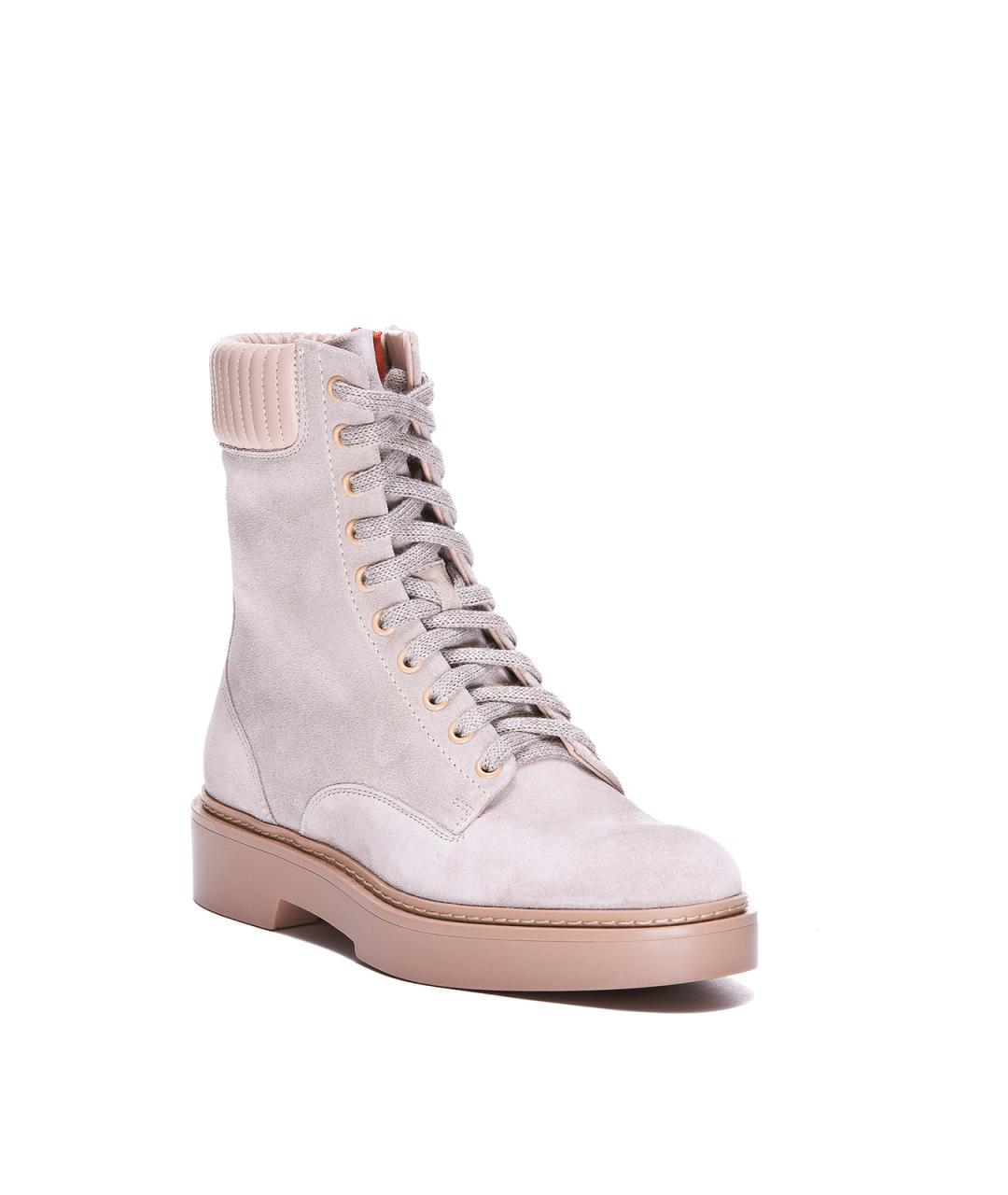 SANTONI Розовые кожаные ботинки, фото 2