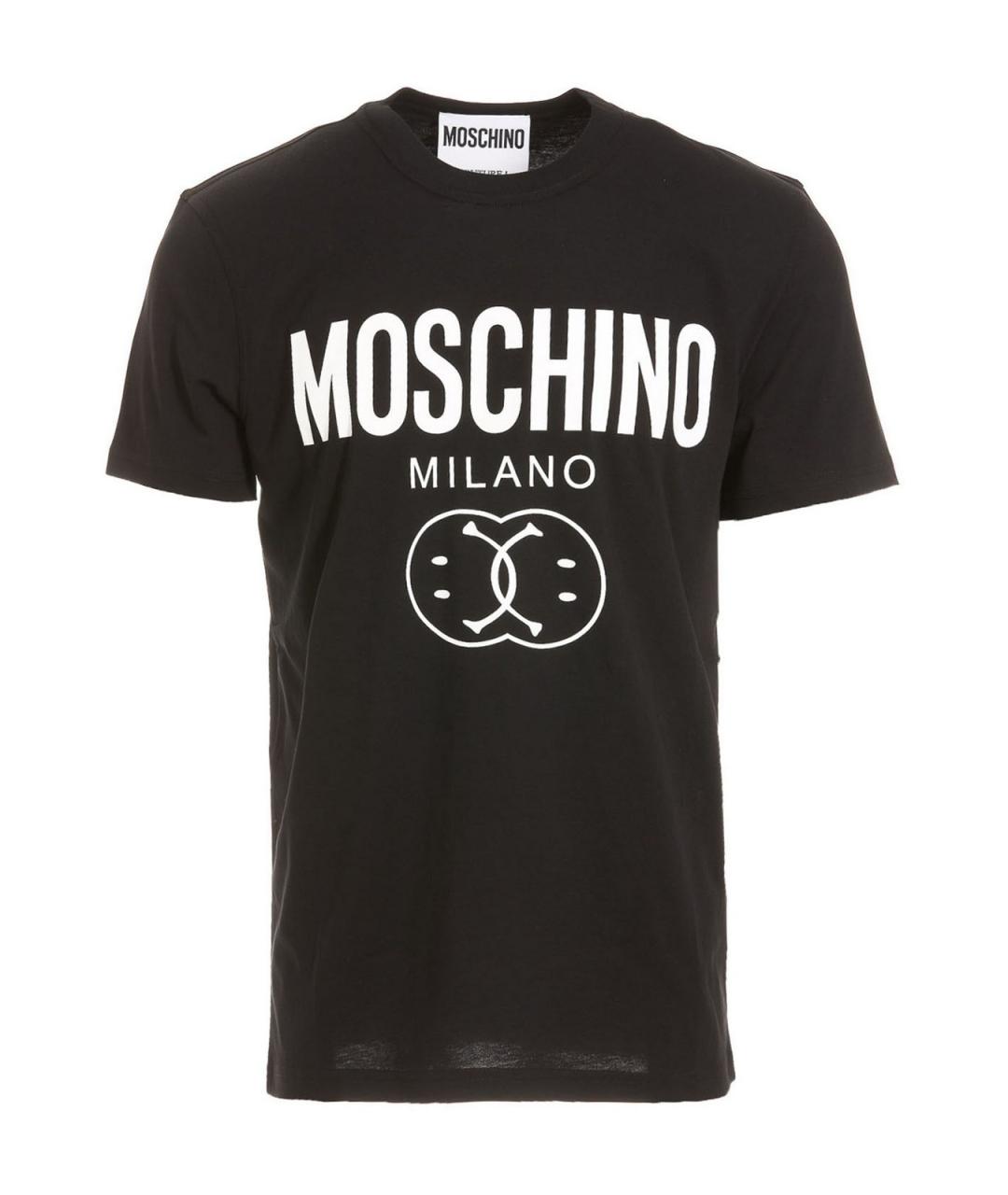 MOSCHINO Черная хлопковая футболка, фото 1