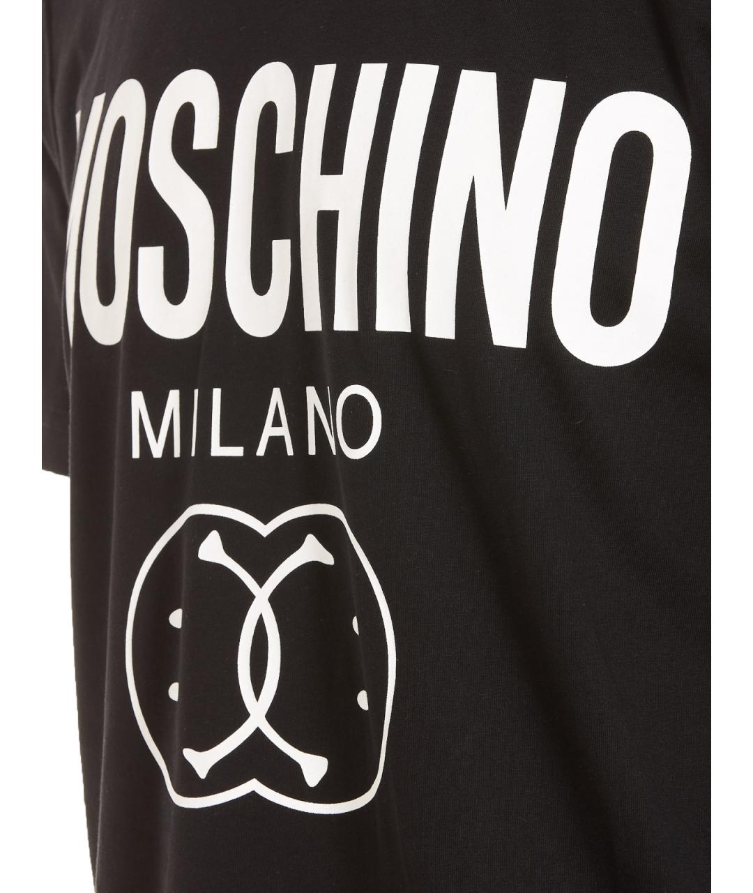 MOSCHINO Черная хлопковая футболка, фото 4