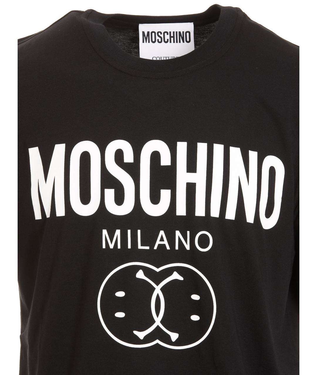 MOSCHINO Черная хлопковая футболка, фото 3