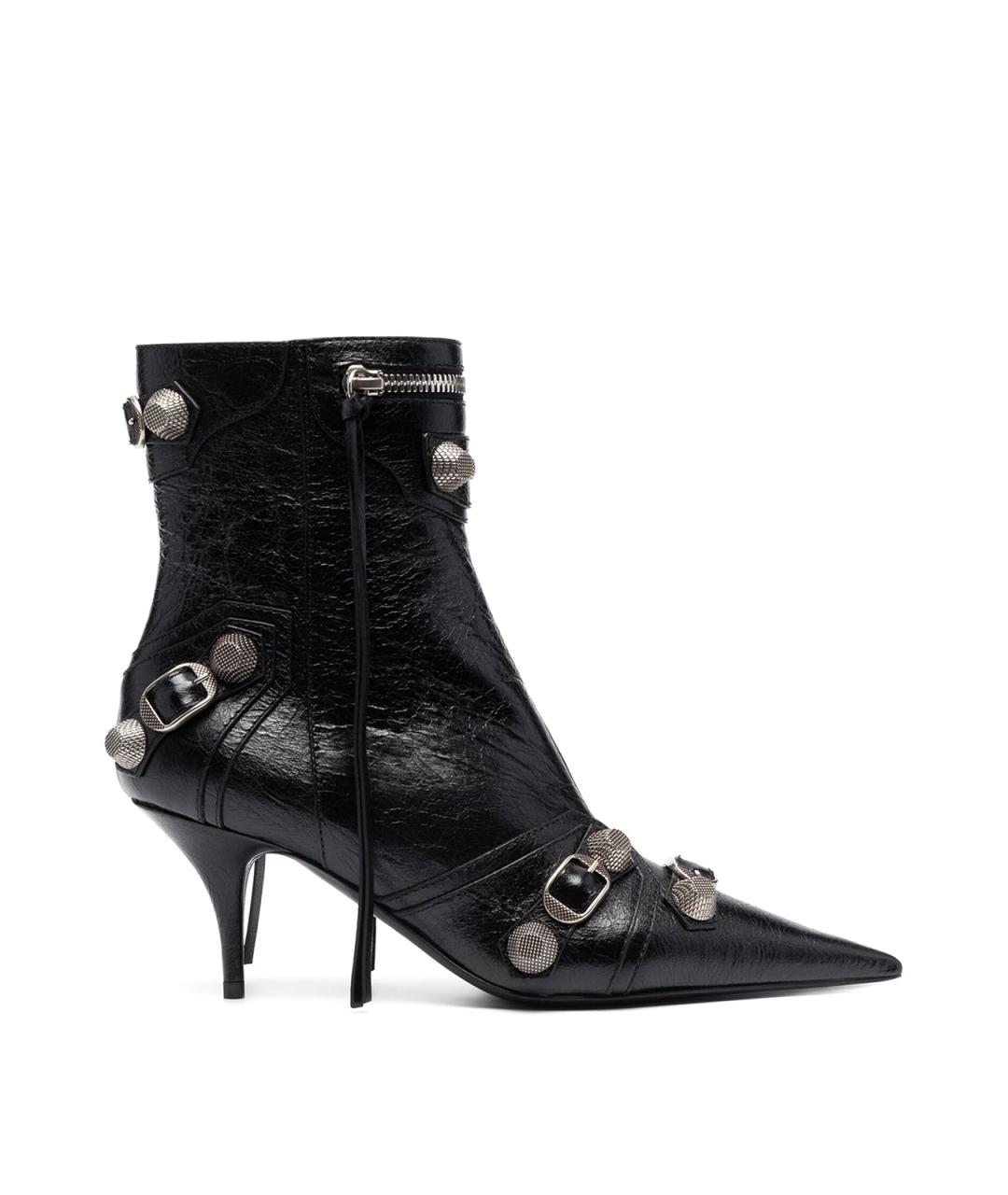 BALENCIAGA Черные кожаные ботильоны, фото 1
