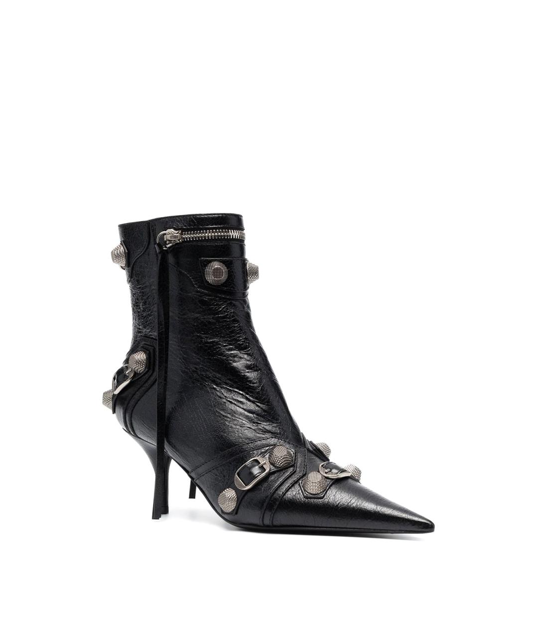 BALENCIAGA Черные кожаные ботильоны, фото 2