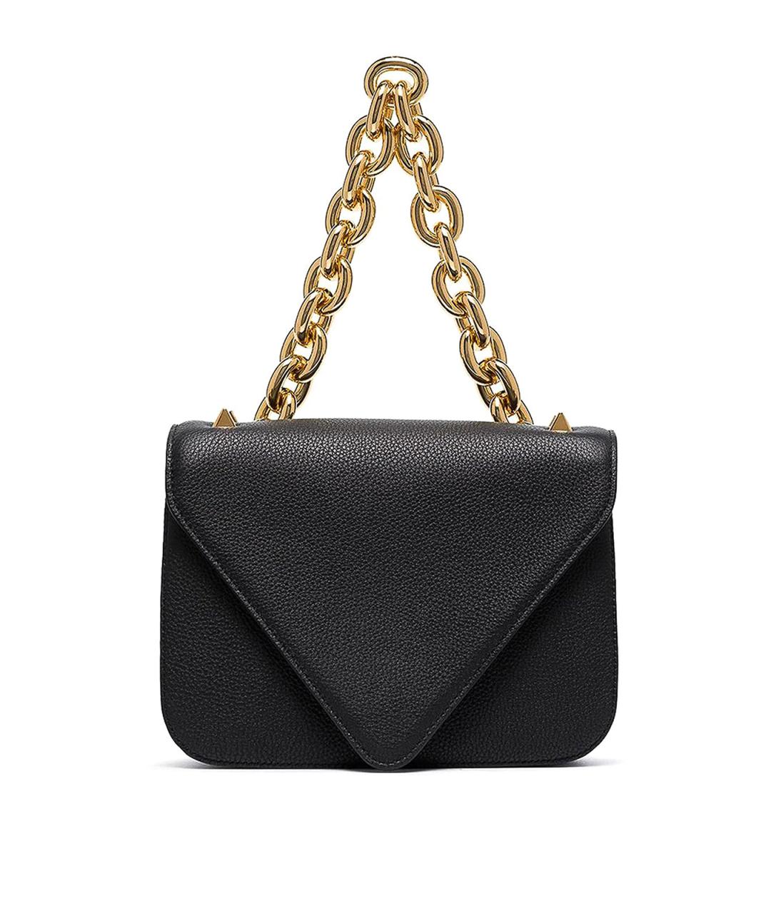 BOTTEGA VENETA Черная кожаная сумка через плечо, фото 1