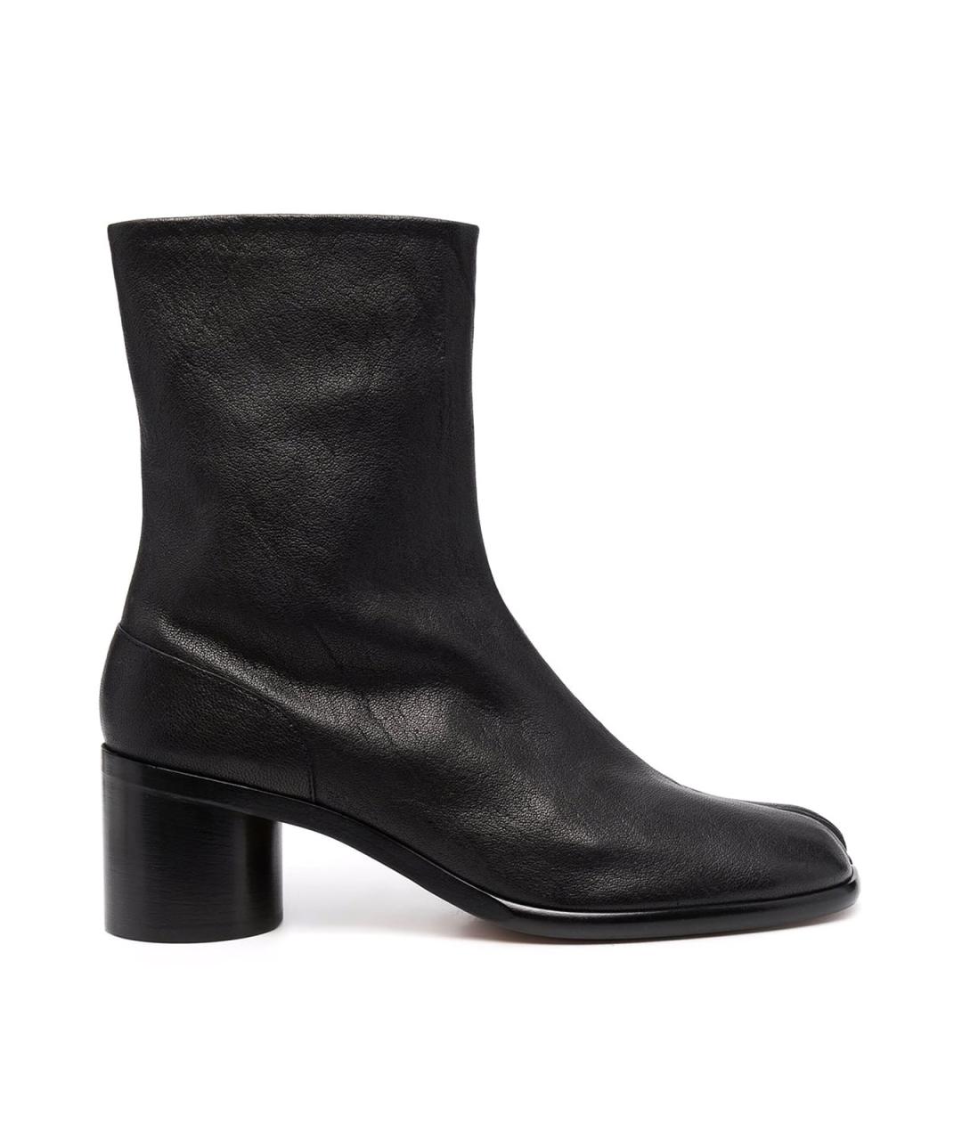MAISON MARGIELA Черные кожаные низкие ботинки, фото 1