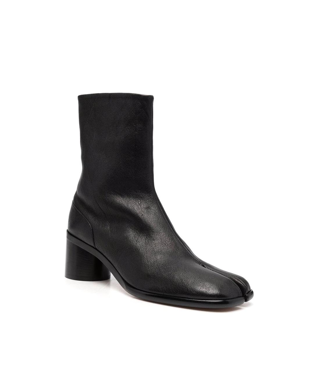 MAISON MARGIELA Черные кожаные низкие ботинки, фото 2