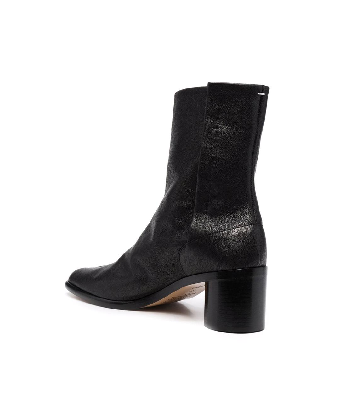 MAISON MARGIELA Черные кожаные низкие ботинки, фото 3