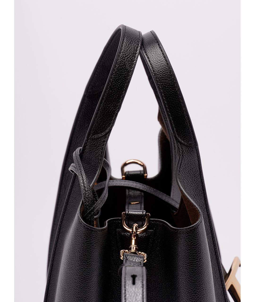TOD'S Черная кожаная сумка тоут, фото 4