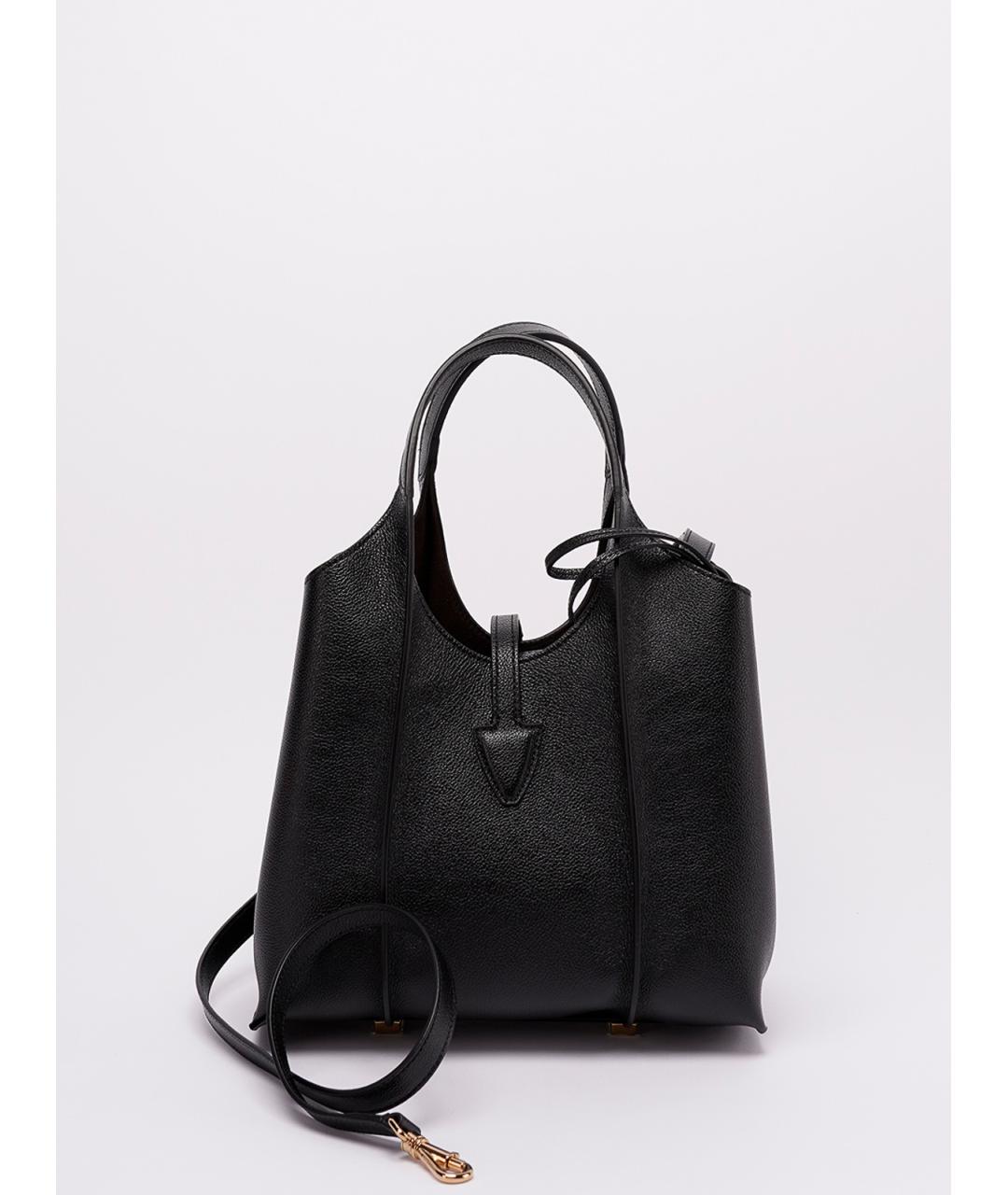 TOD'S Черная кожаная сумка тоут, фото 3