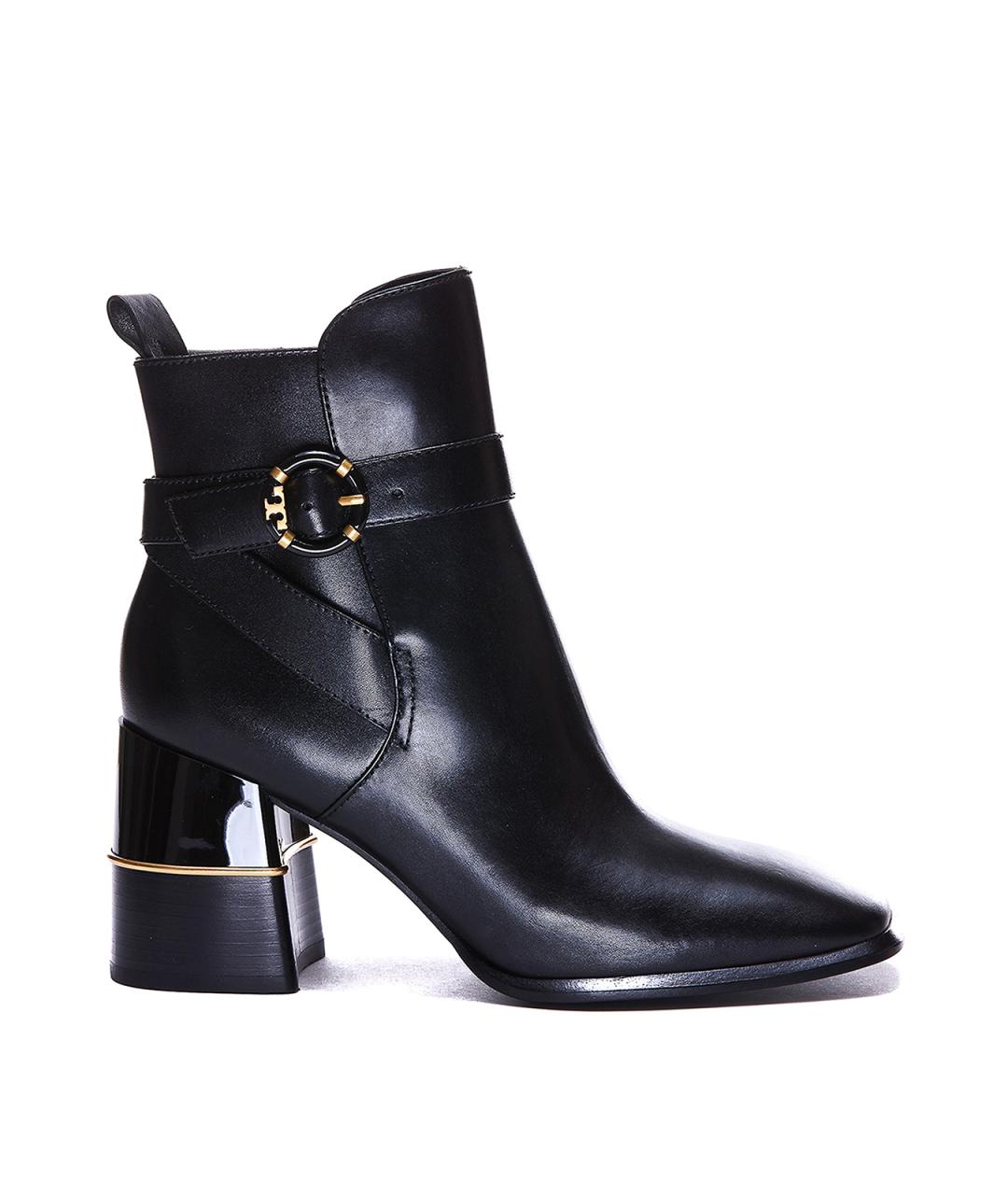 TORY BURCH Черные кожаные ботильоны, фото 1