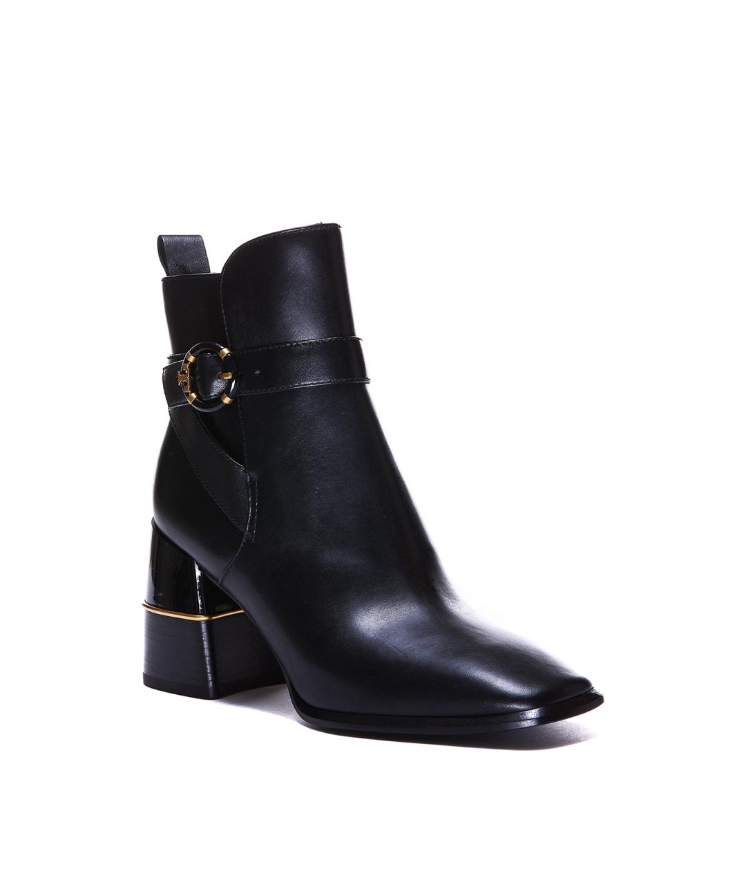 TORY BURCH Черные кожаные ботильоны, фото 2