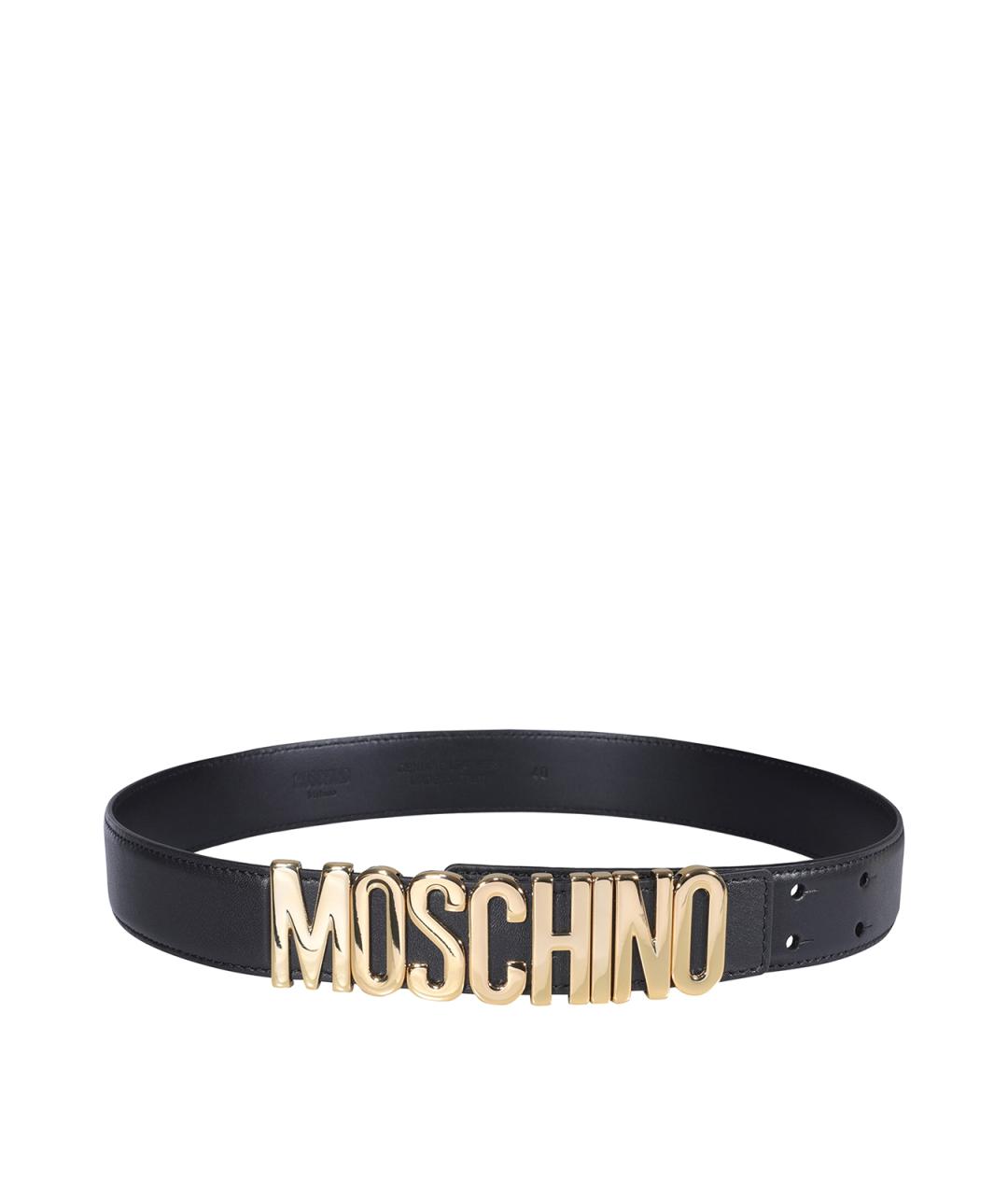 MOSCHINO Черный кожаный ремень, фото 2