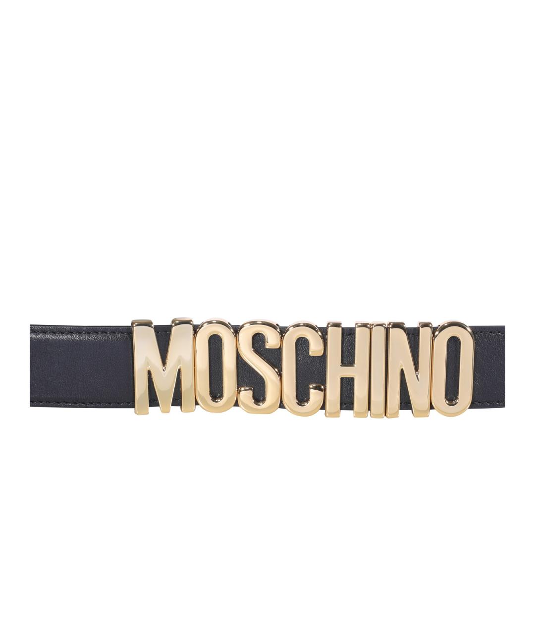 MOSCHINO Черный кожаный ремень, фото 3