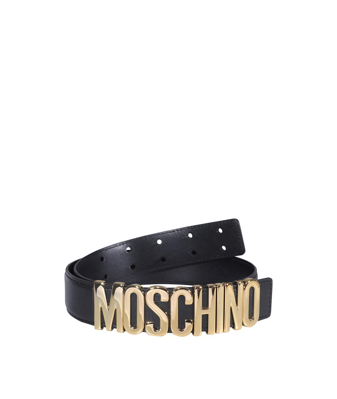 MOSCHINO Черный кожаный ремень, фото 1