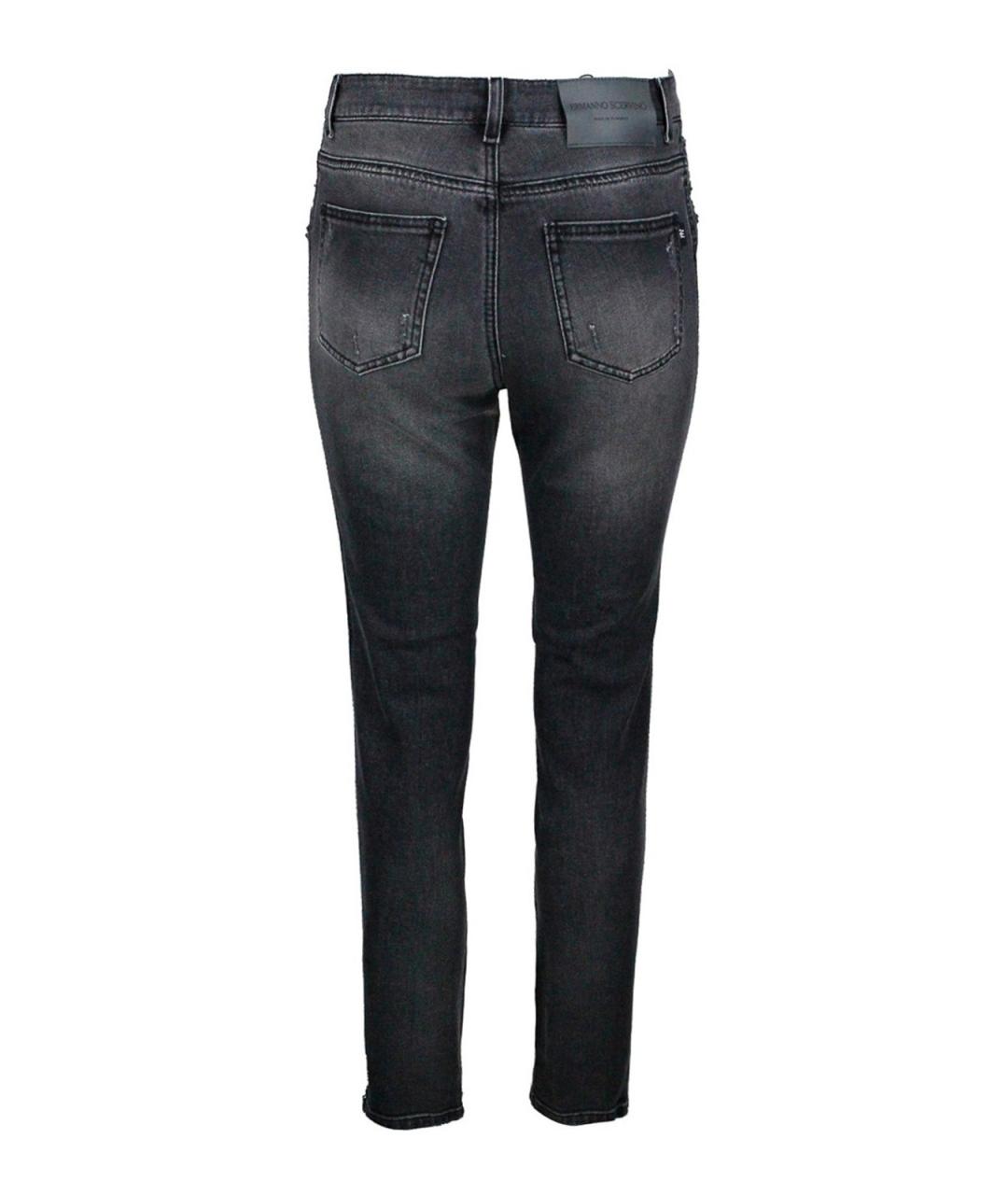 ERMANNO SCERVINO Черные хлопковые джинсы слим, фото 2