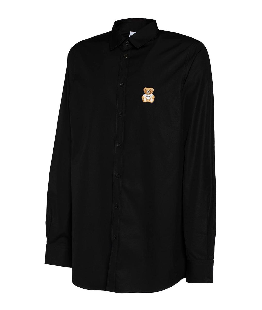 MOSCHINO Черная хлопковая классическая рубашка, фото 2