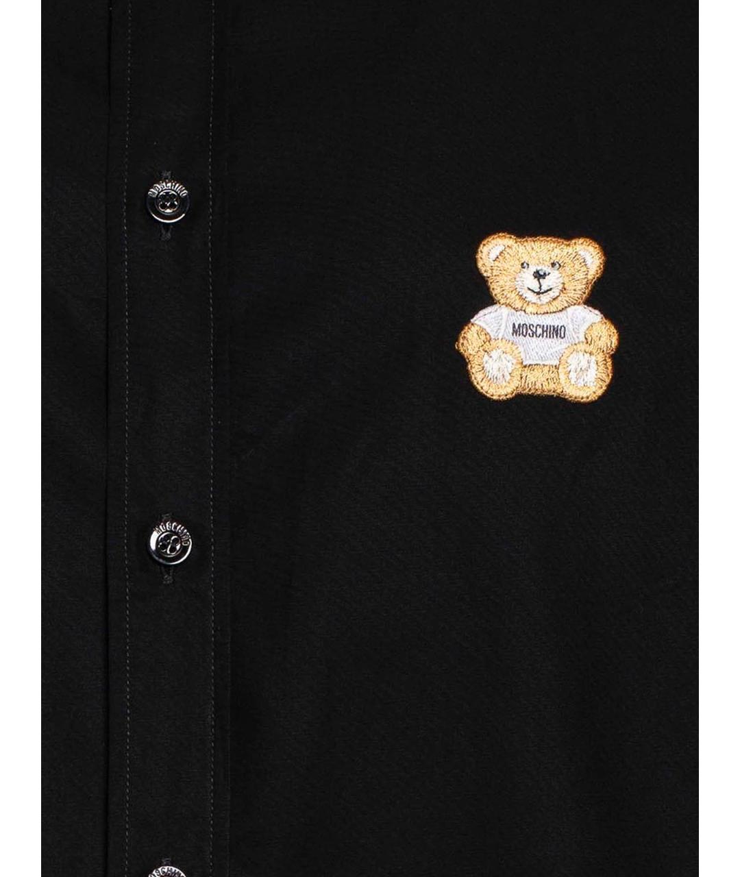 MOSCHINO Черная хлопковая классическая рубашка, фото 4