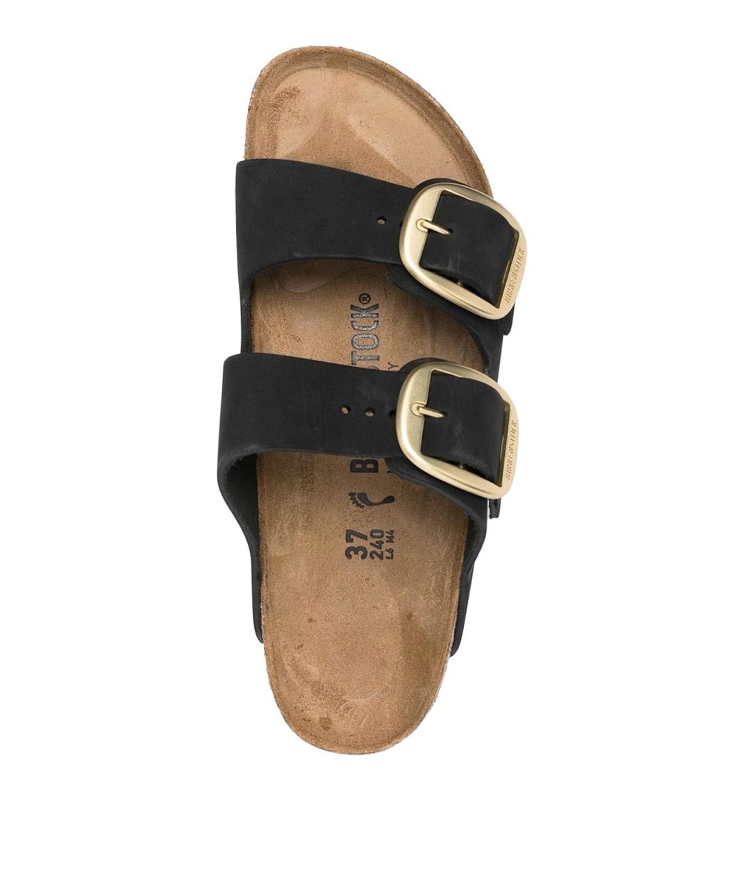 BIRKENSTOCK Черные кожаные шлепанцы, фото 4
